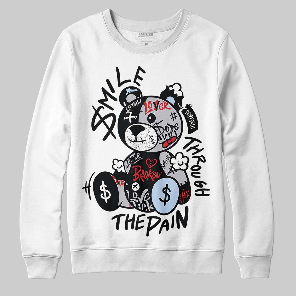 Black Metallic Reimagined 5s superstreetwear Sweatshirt Smile Through The Pain Graphic