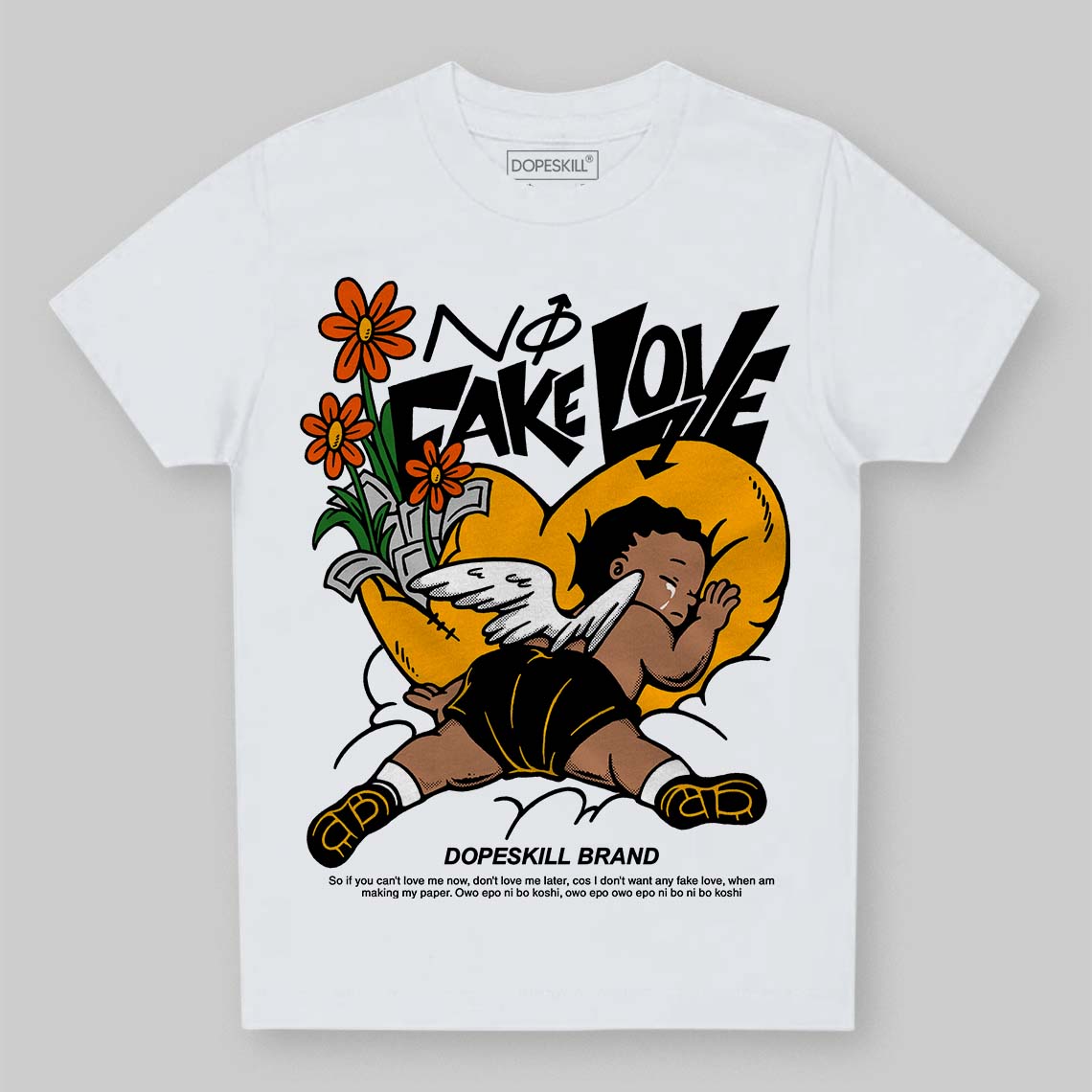 Black Taxi 12s superstreetwear Toddler Kids T-shirt No Fake Love Graphic