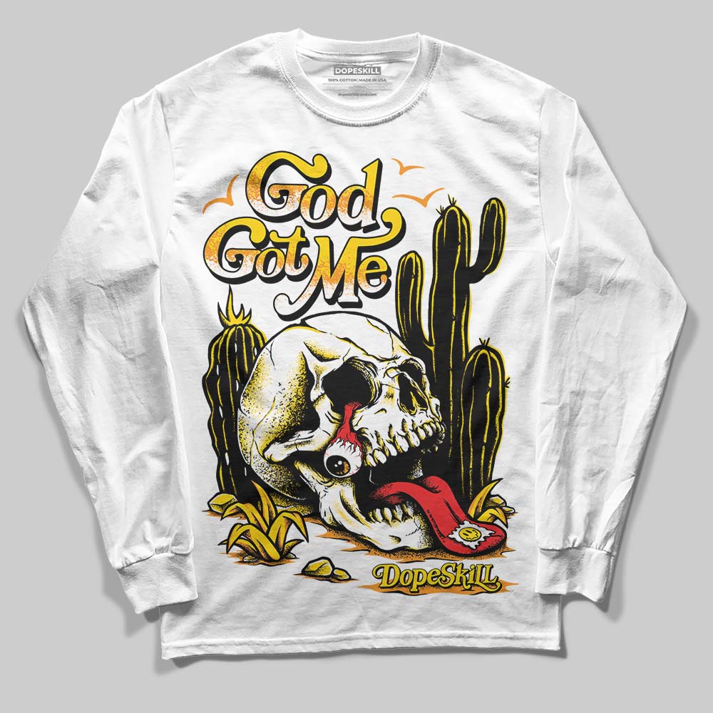 Yellow Ochre 6s superstreetwear Long Sleeve T-Shirt God Got Me Graphic