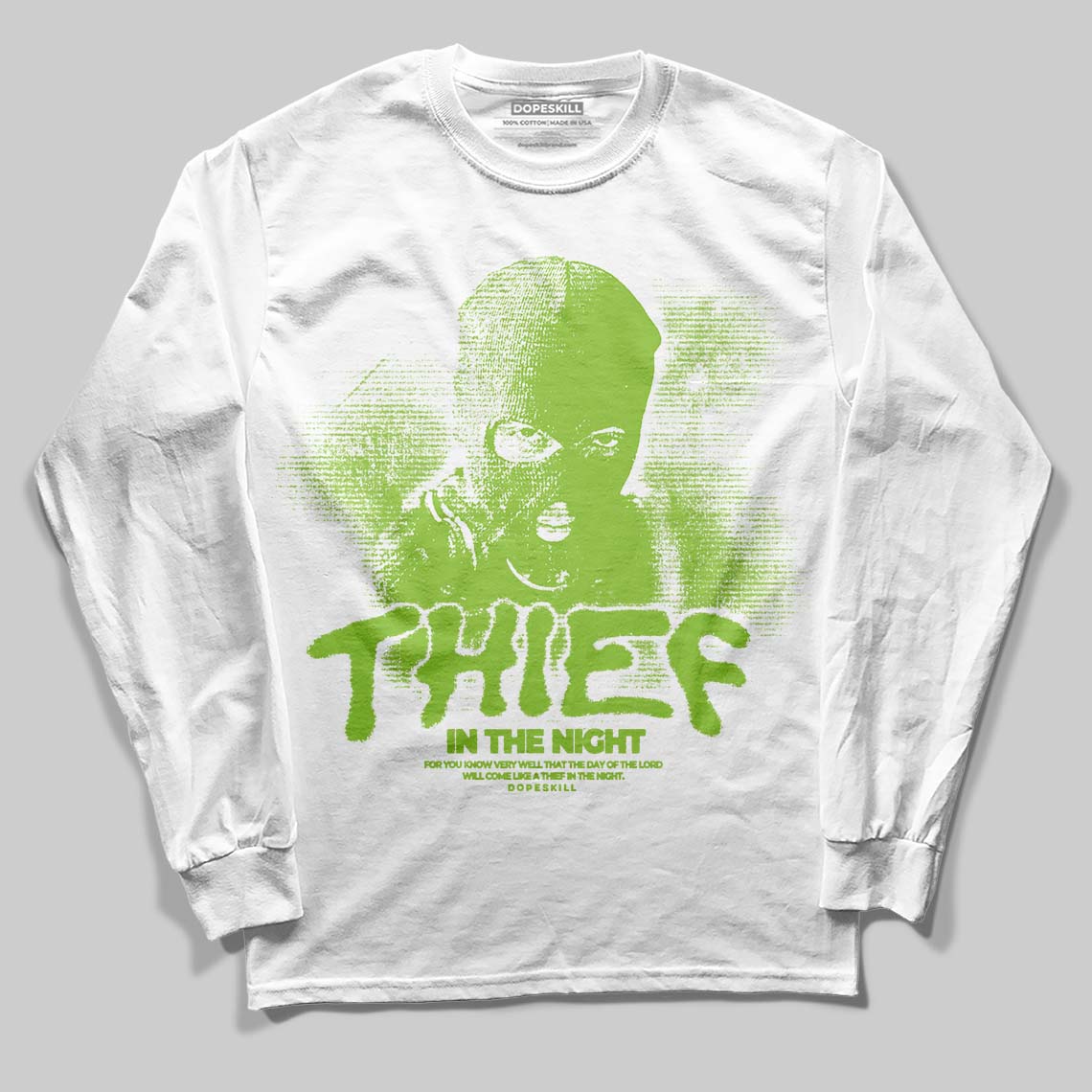 Neon Green Collection superstreetwear Long Sleeve T-Shirt Thief In The Night Graphic