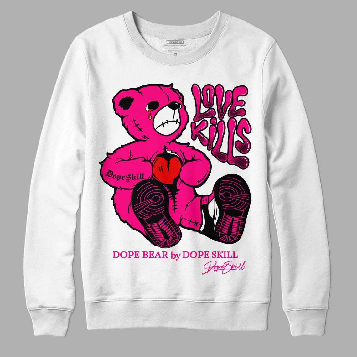 Fierce Pink 1s superstreetwear Sweatshirt Love Kills Graphic