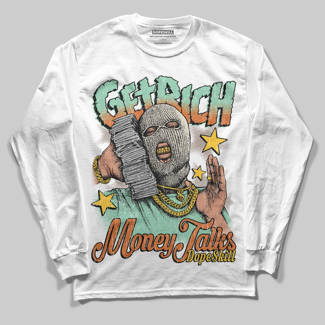 SB Dunk a??Rodeoa?? superstreetwear Long Sleeve T-Shirt Get Rich Graphic