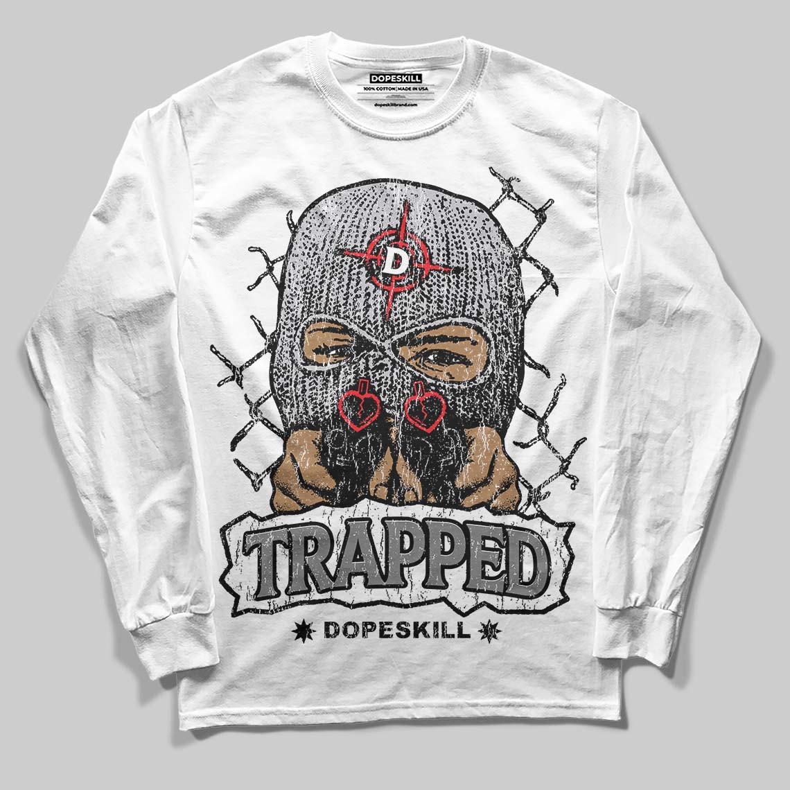 Grey Collection superstreetwear Long Sleeve T-Shirt New Trapped Graphic