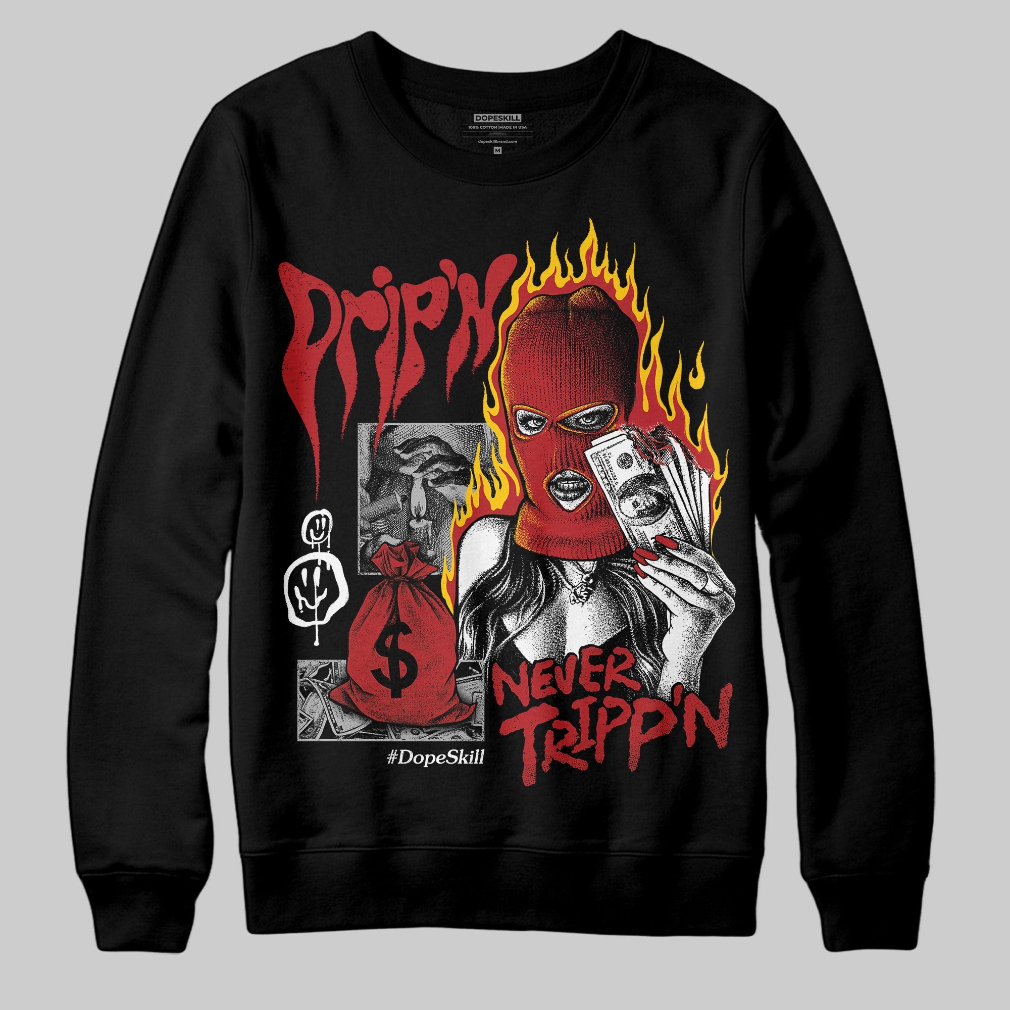 Flu Game 12s superstreetwear Sweatshirt Drip'n Never Tripp'n Graphic