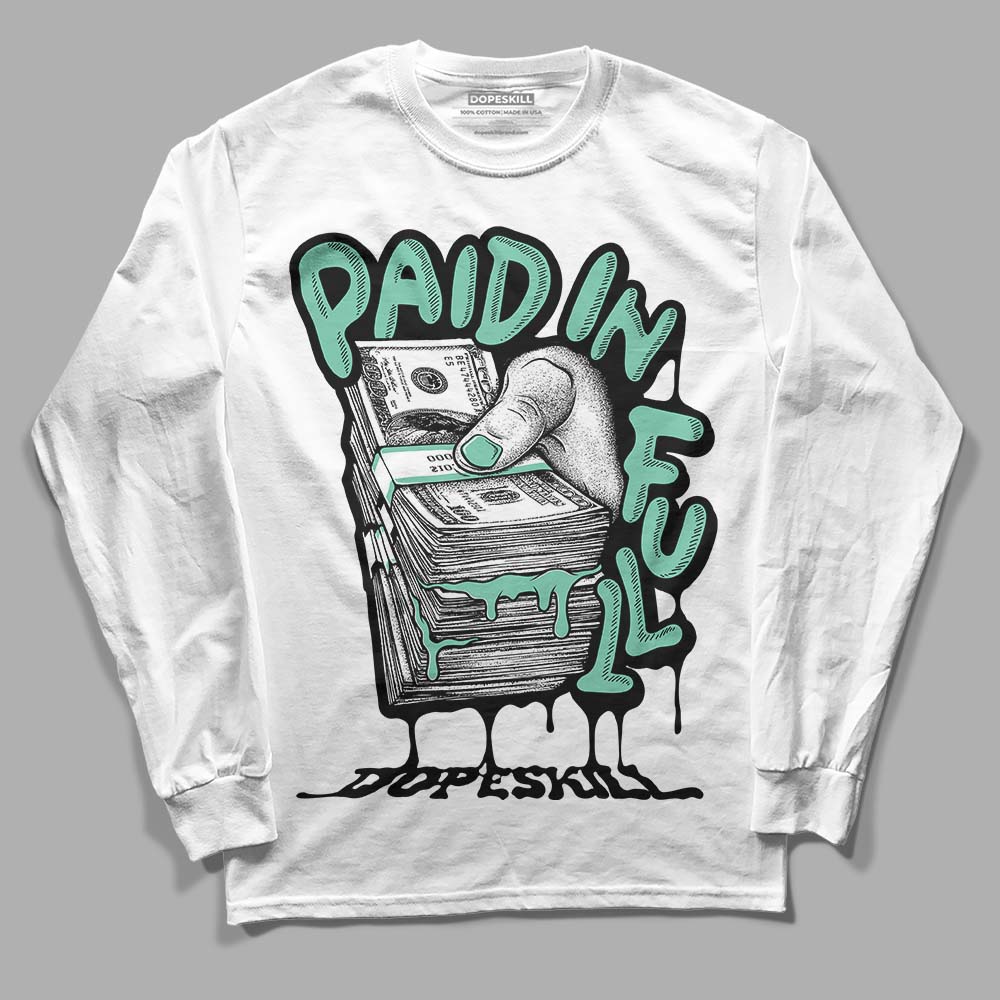 Green Glow 3s superstreetwear Long Sleeve T-Shirt Paid In Full Graphic