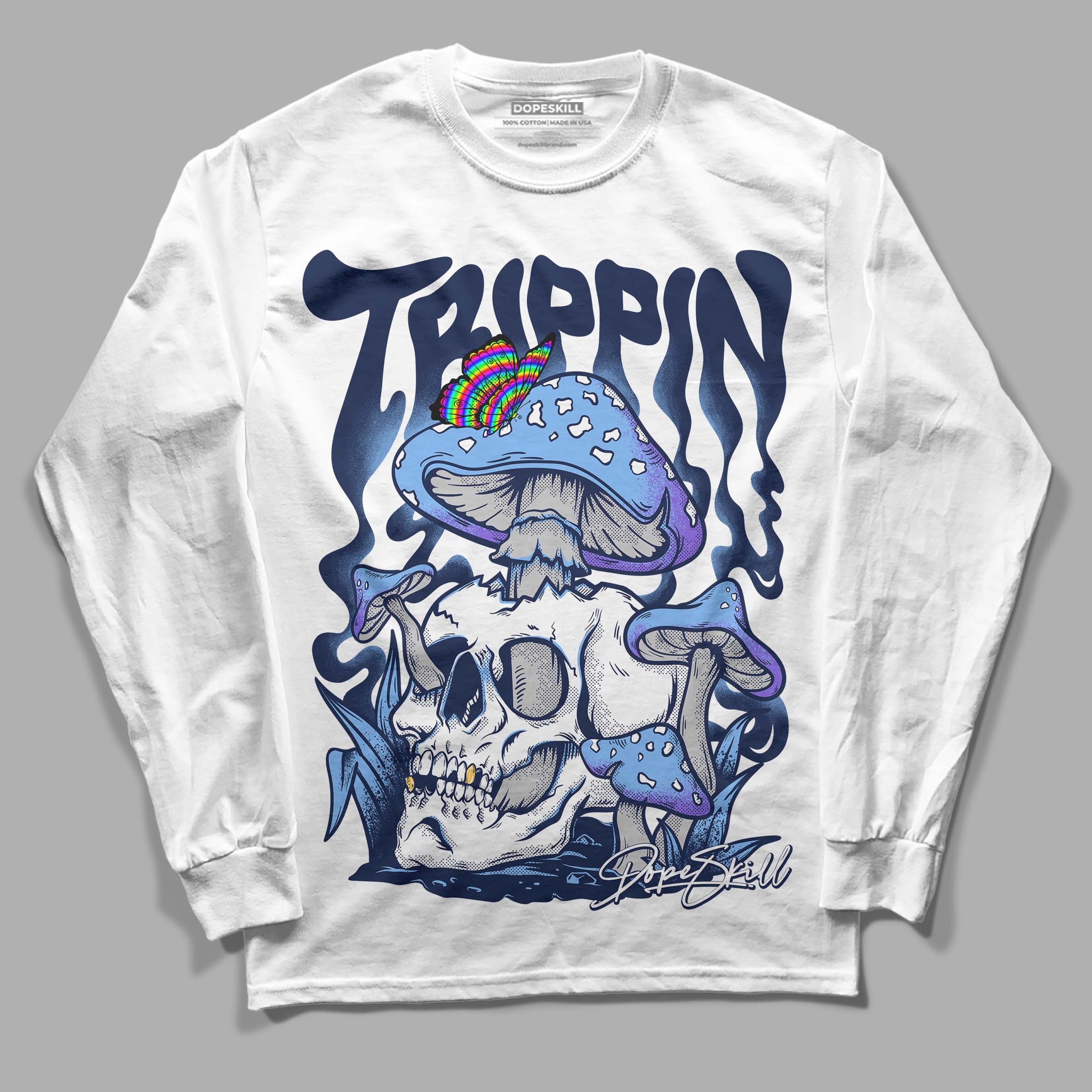 Midnight Navy 5s superstreetwear Long Sleeve T-Shirt Trippin Graphic