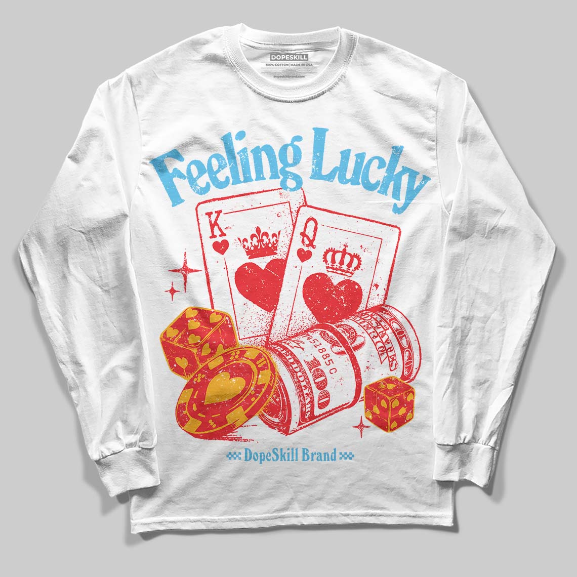 Red Collection superstreetwear Long Sleeve T-Shirt Feeling Lucky Graphic