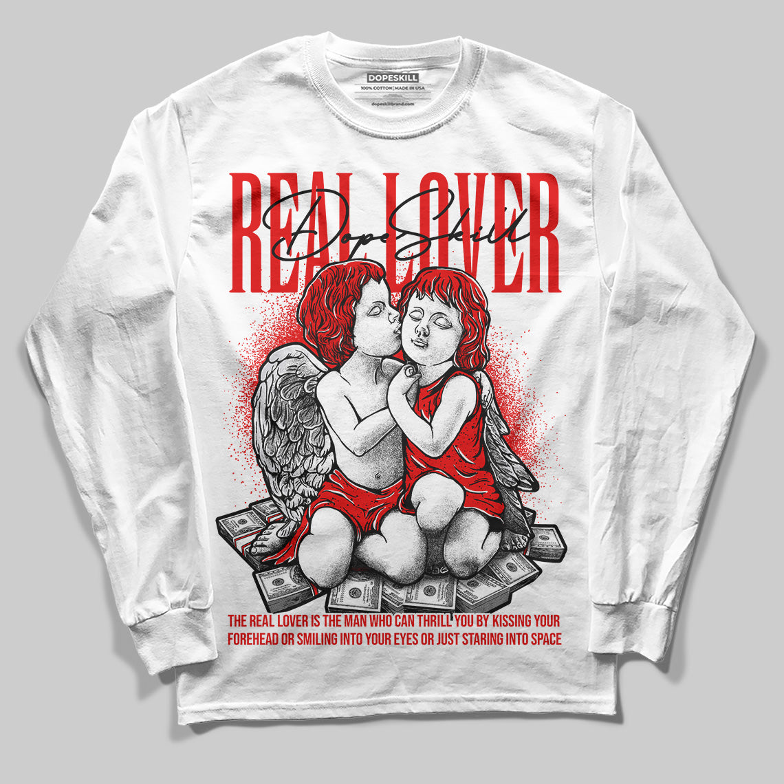 Red Cement 4S superstreetwear Long Sleeve T-Shirt Real Lover Graphic