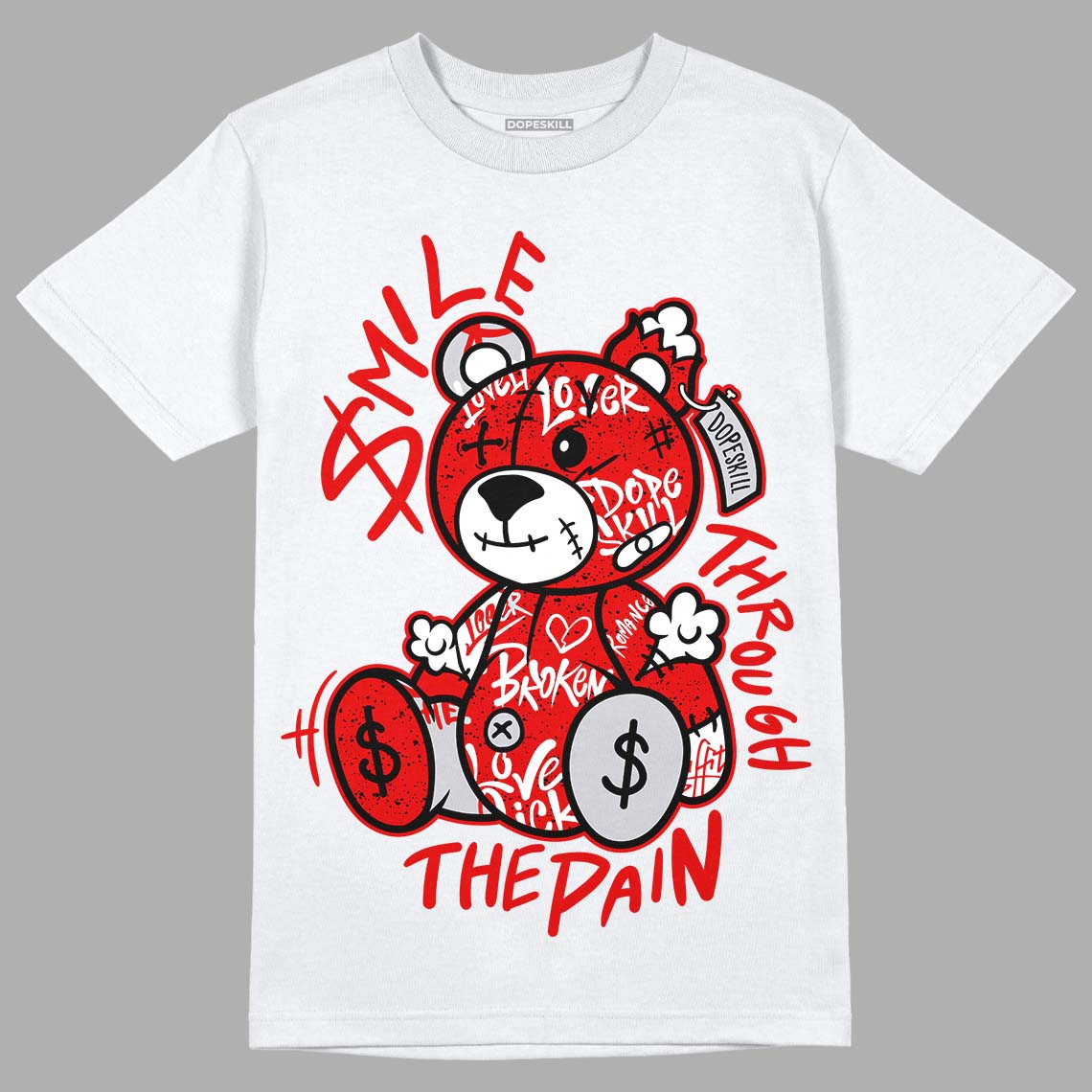 Red Cement 4S superstreetwear T-Shirt Smile Through The Pain Graphic