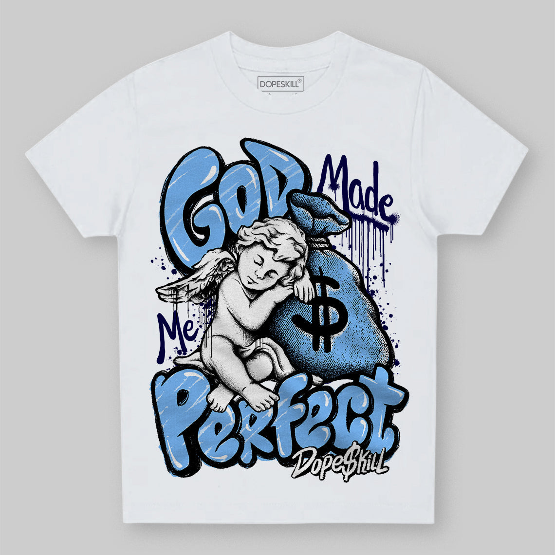 University Blue 6s superstreetwear Toddler Kids T-shirt God Made Me Perfect Graphic