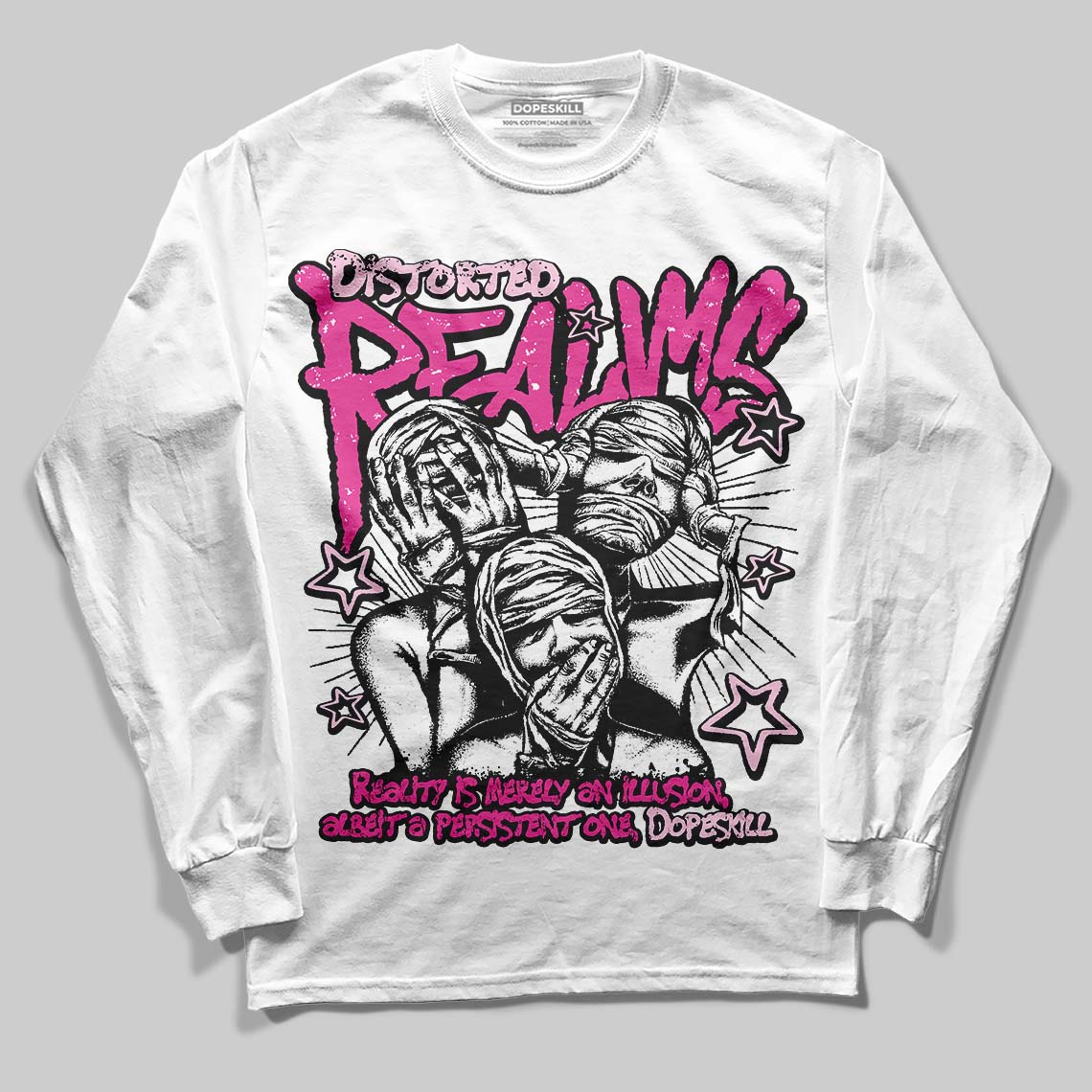 Pink Collection superstreetwear Long Sleeve T-Shirt Distorted Realms Graphic