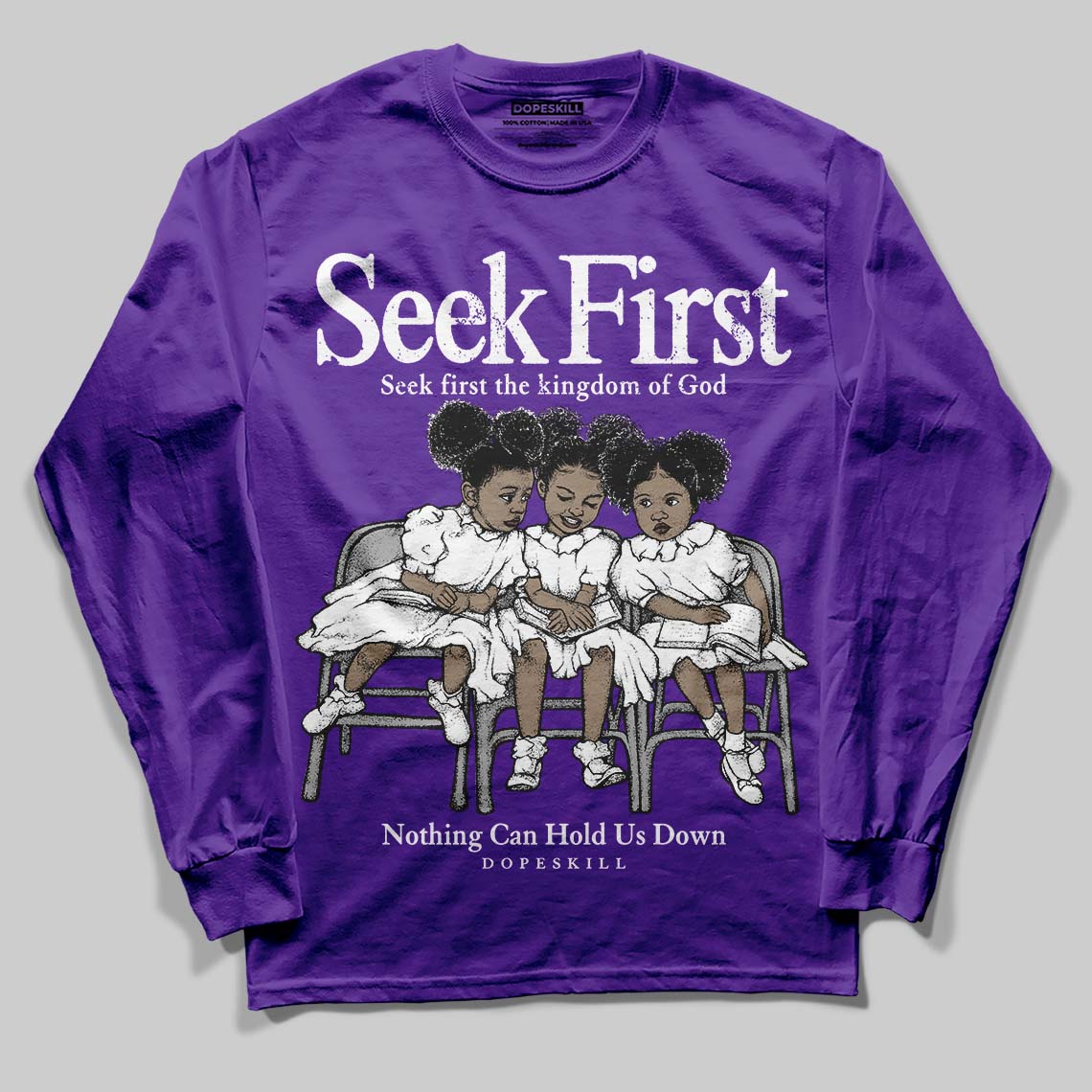 Field Purple 12s superstreetwear Long Sleeve T-Shirt New Seek First Graphic