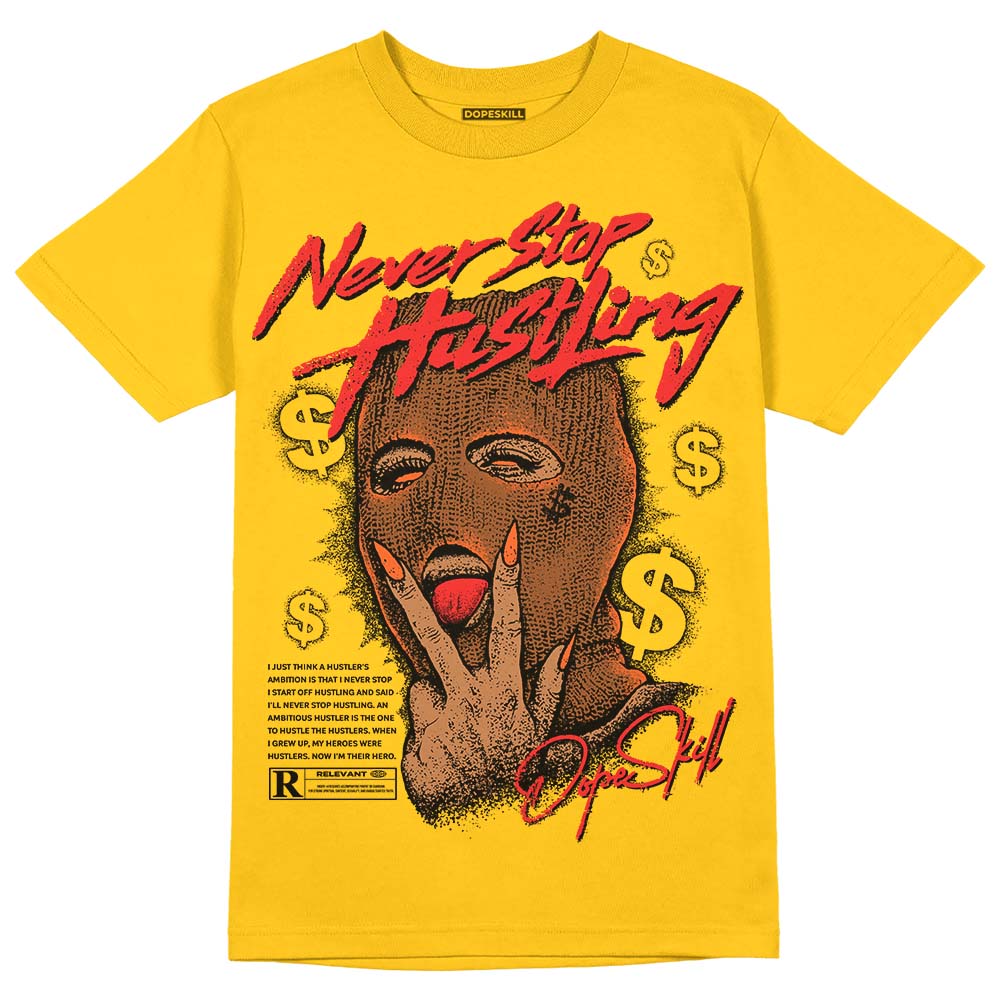 Yellow Collection superstreetwear Gold T-shirt Never Stop Hustling Graphic