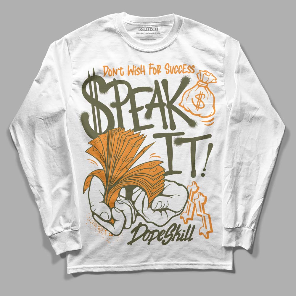Olive 5s superstreetwear Long Sleeve T-Shirt Speak It Graphic