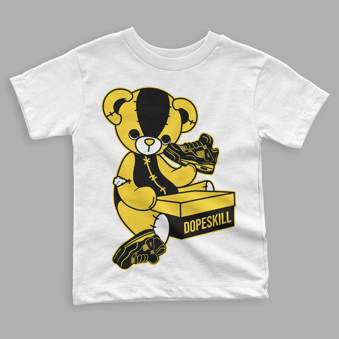 Black Tour Yellow AJ 4 Thunder superstreetwear Toddler Kids T-shirt Sneakerhead BEAR Graphic
