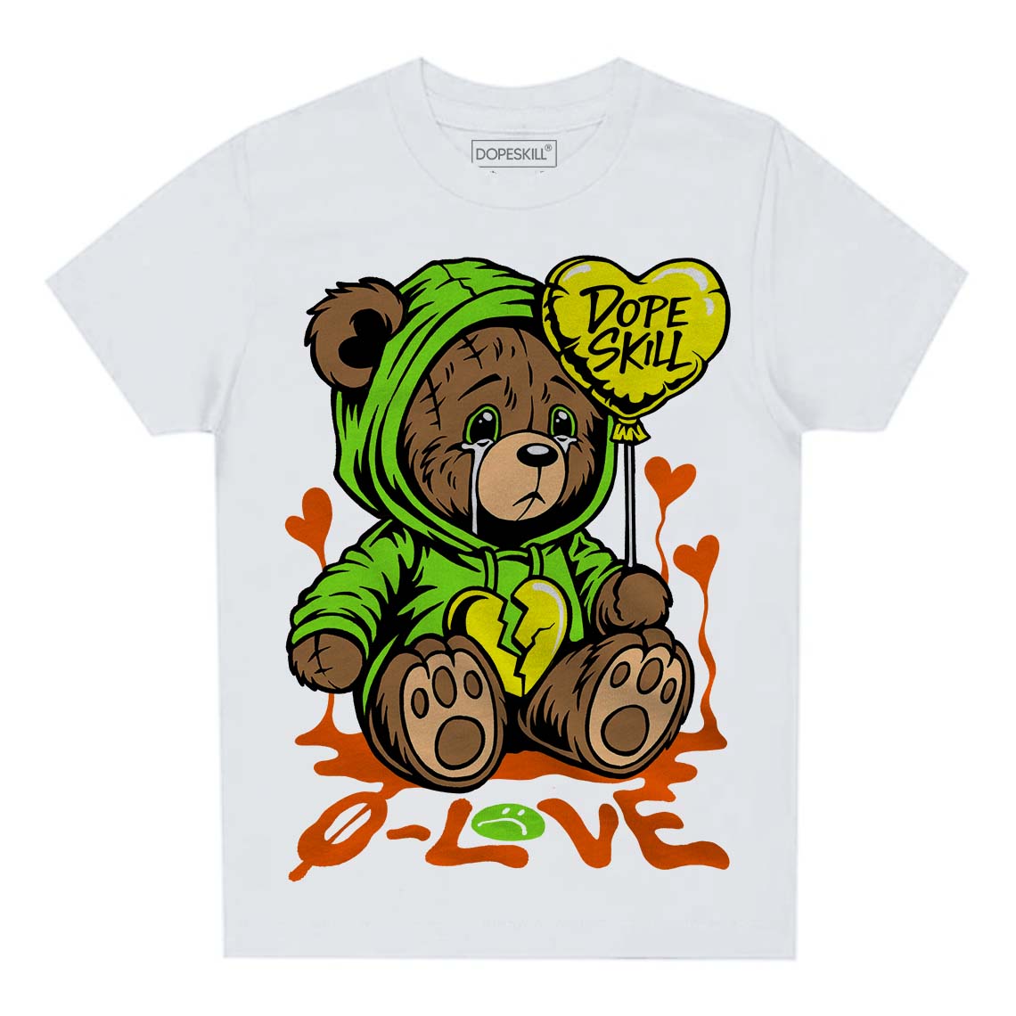 Neon Green Collection superstreetwear Toddler Kids T-shirt Broken Bear Graphic