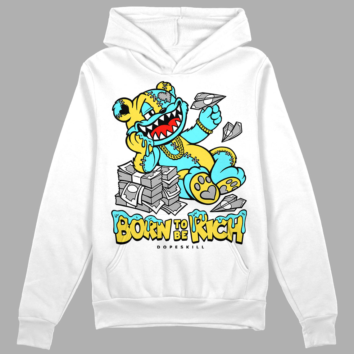Aqua 5s superstreetwear Hoodie Sweatshirt Born To Be Rich Graphic