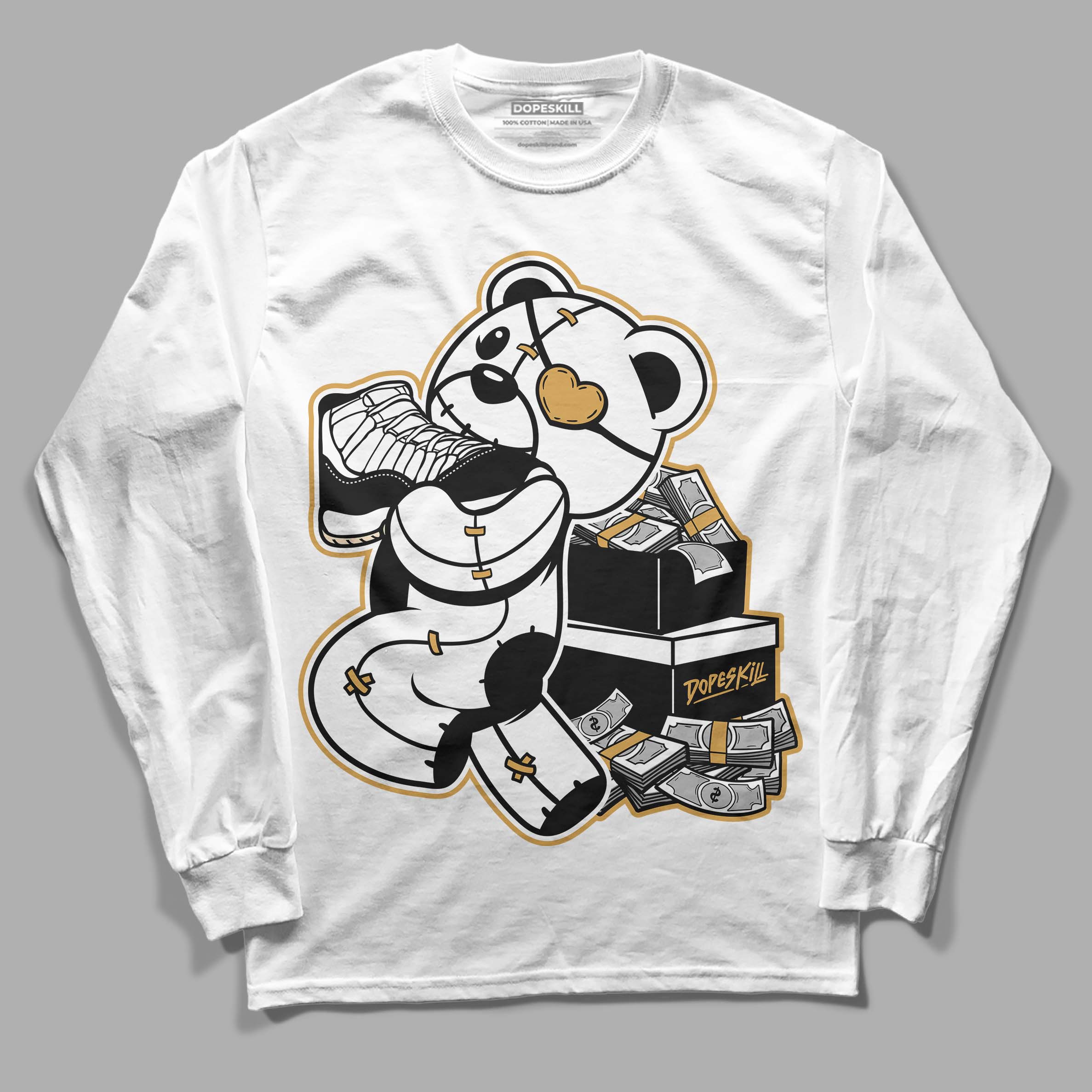 Gratitude 11s superstreetwear Long Sleeve T-Shirt Bear Steals Sneaker Graphic