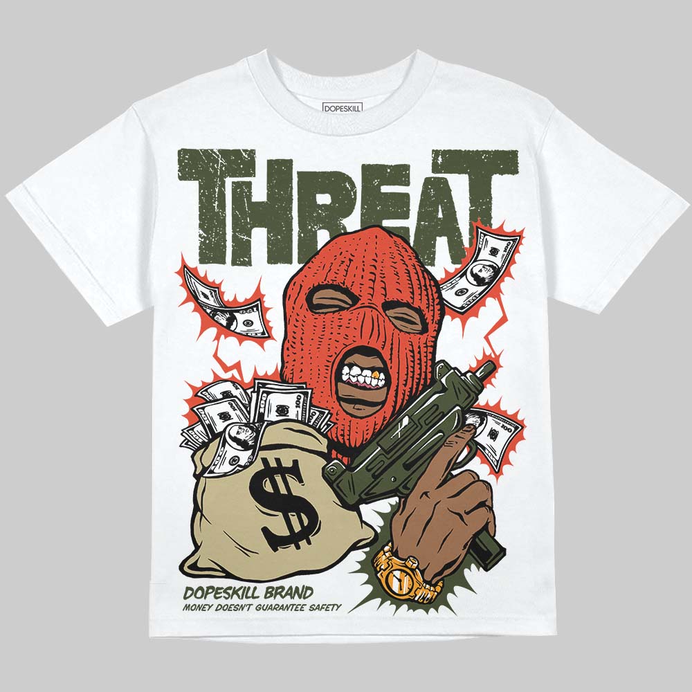 Olive Collection superstreetwear Oversize Print T-Shirt Under Threat Graphic