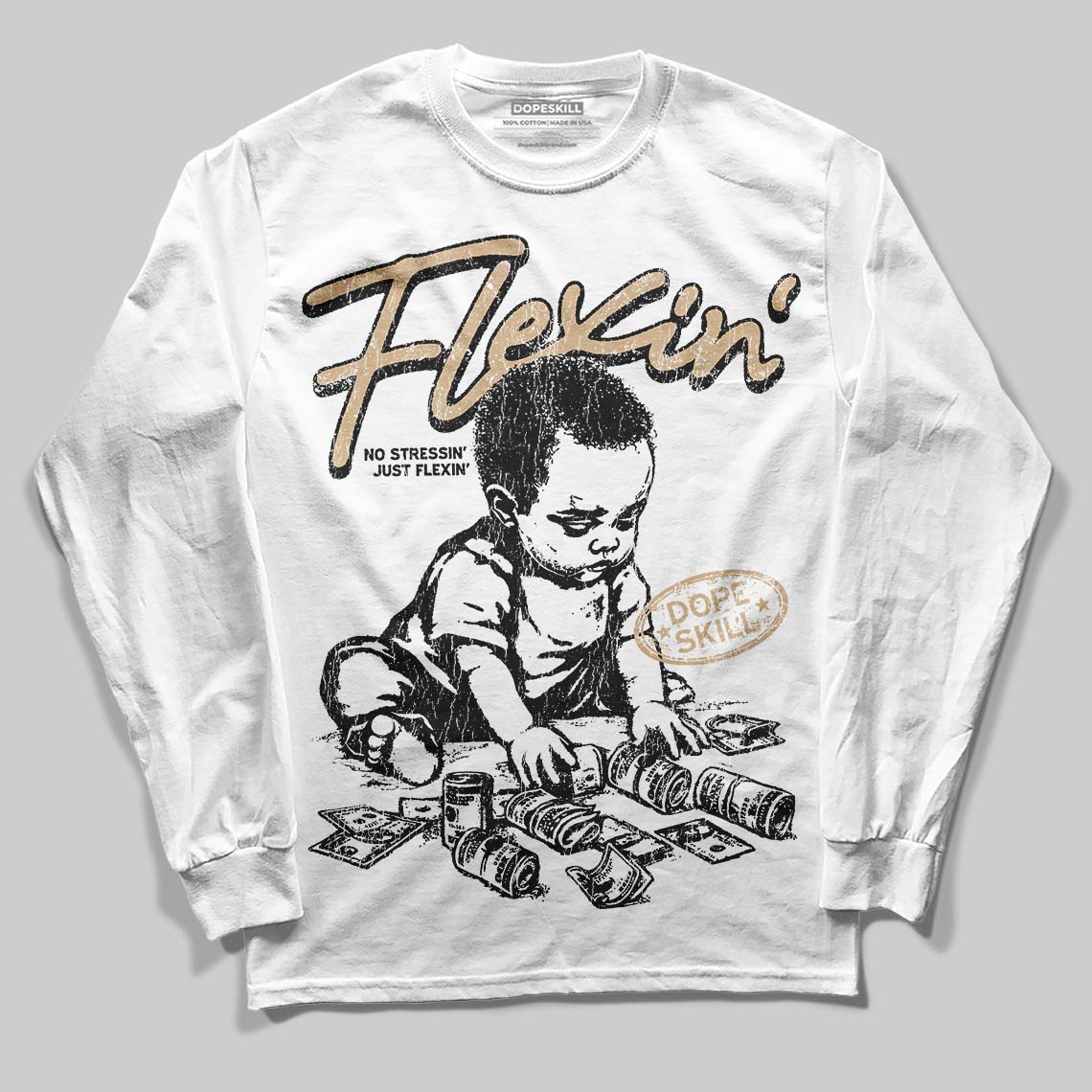 TAN Collection superstreetwear Long Sleeve T-Shirt Flexin' Graphic