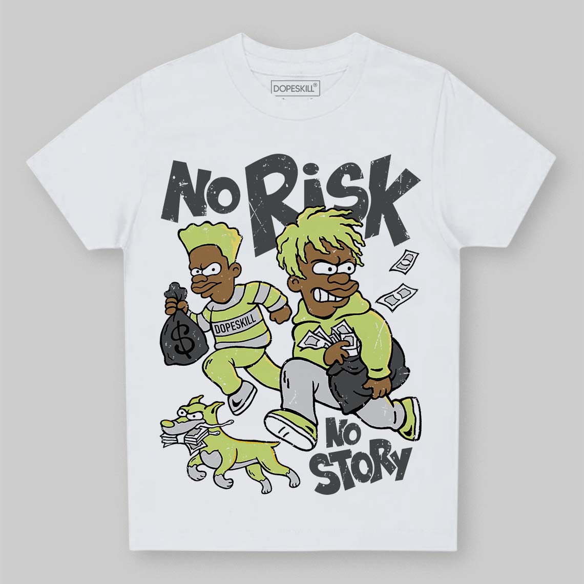 Light Lemon Twist 4s superstreetwear Toddler Kids T-shirt No Risk No Story Graphic