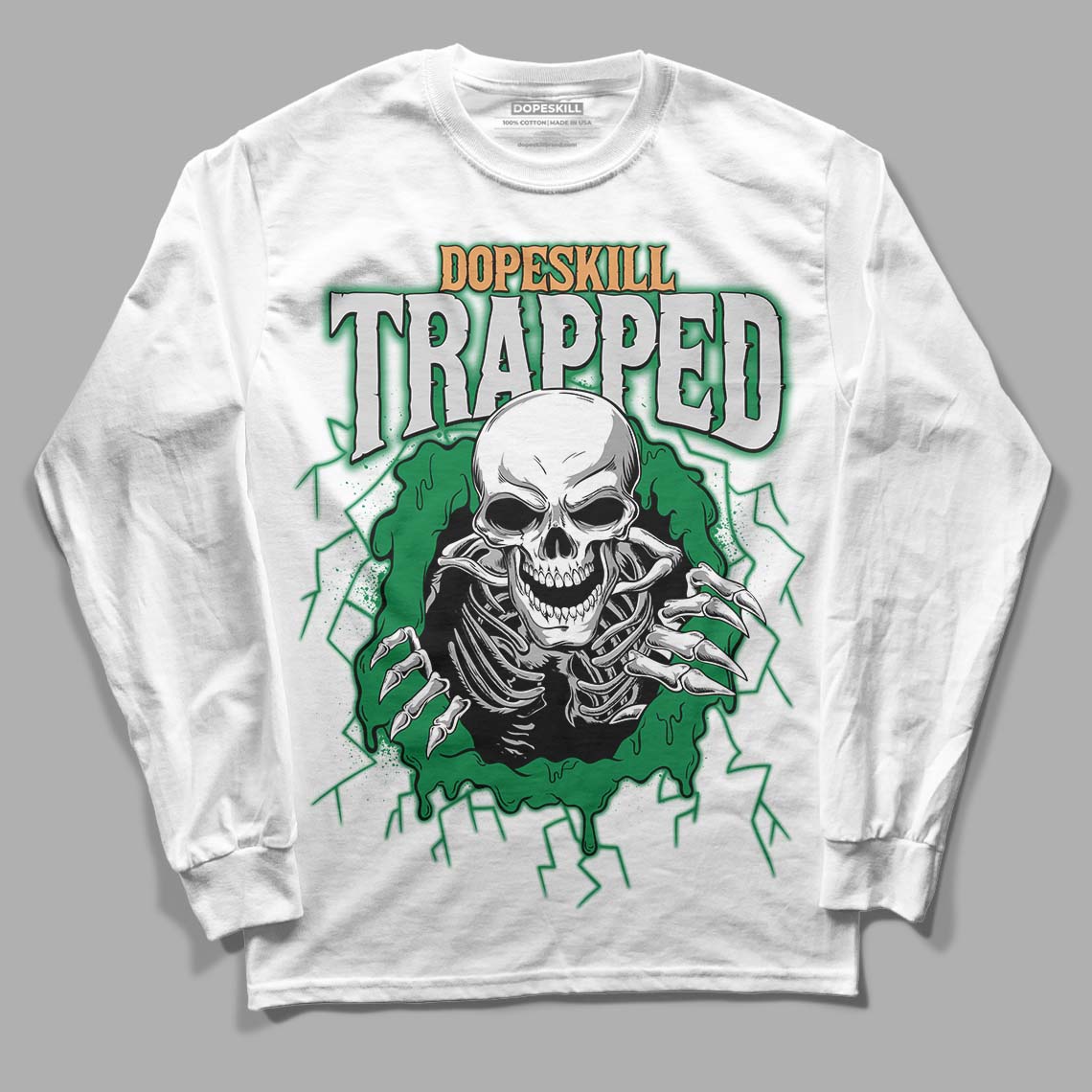 Pine Green 4s superstreetwear Long Sleeve T-Shirt Trapped Halloween Graphic