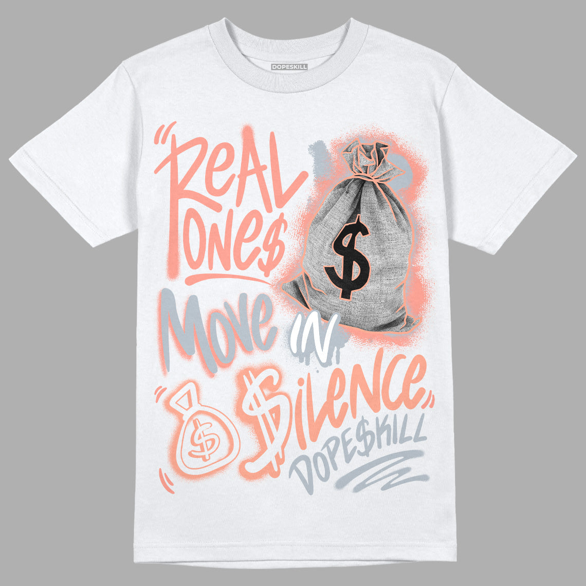 Crimson Bliss 5s superstreetwear T-Shirt Real Ones Move In Silence Graphic