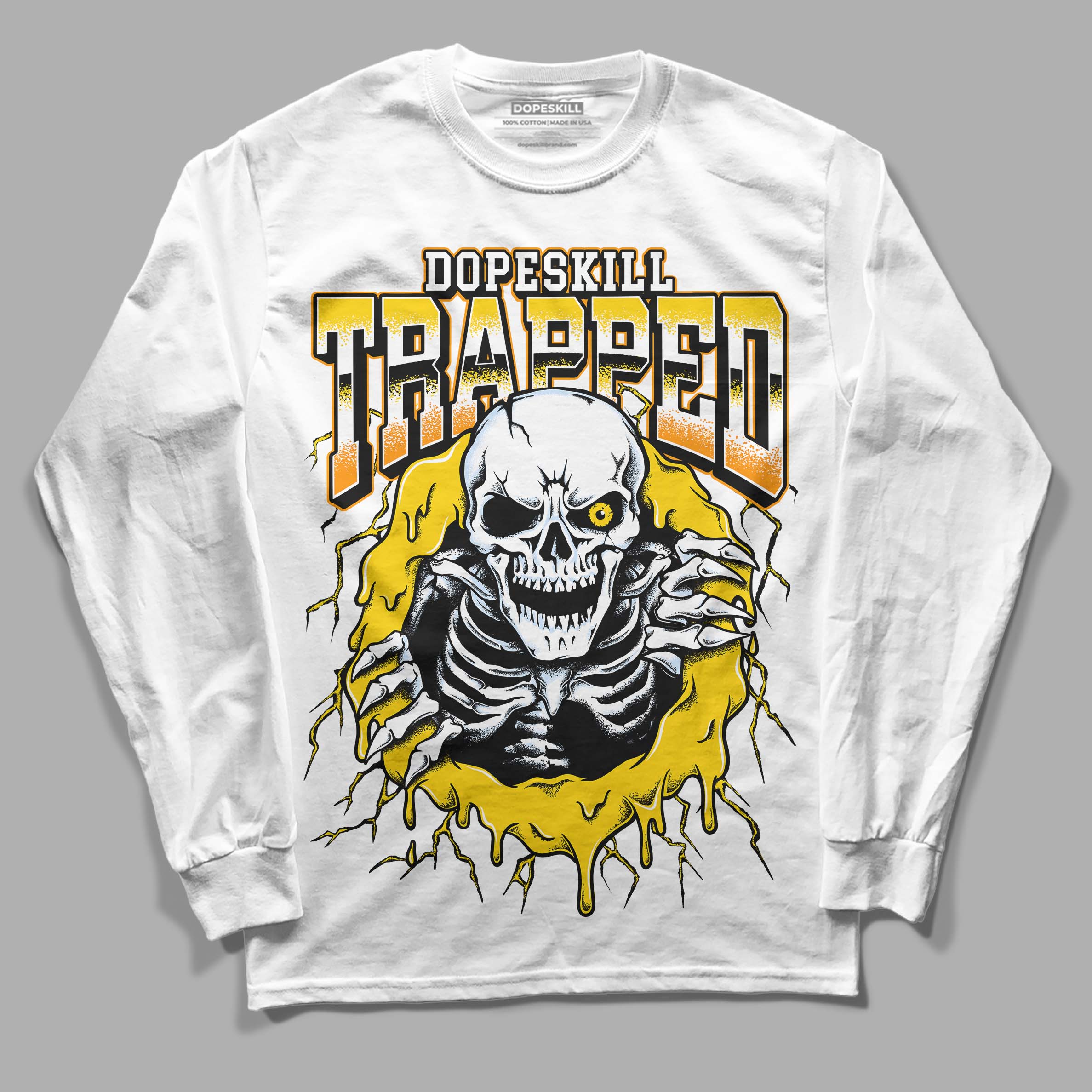 Yellow Ochre 6s superstreetwear Long Sleeve T-Shirt Trapped Halloween Graphic