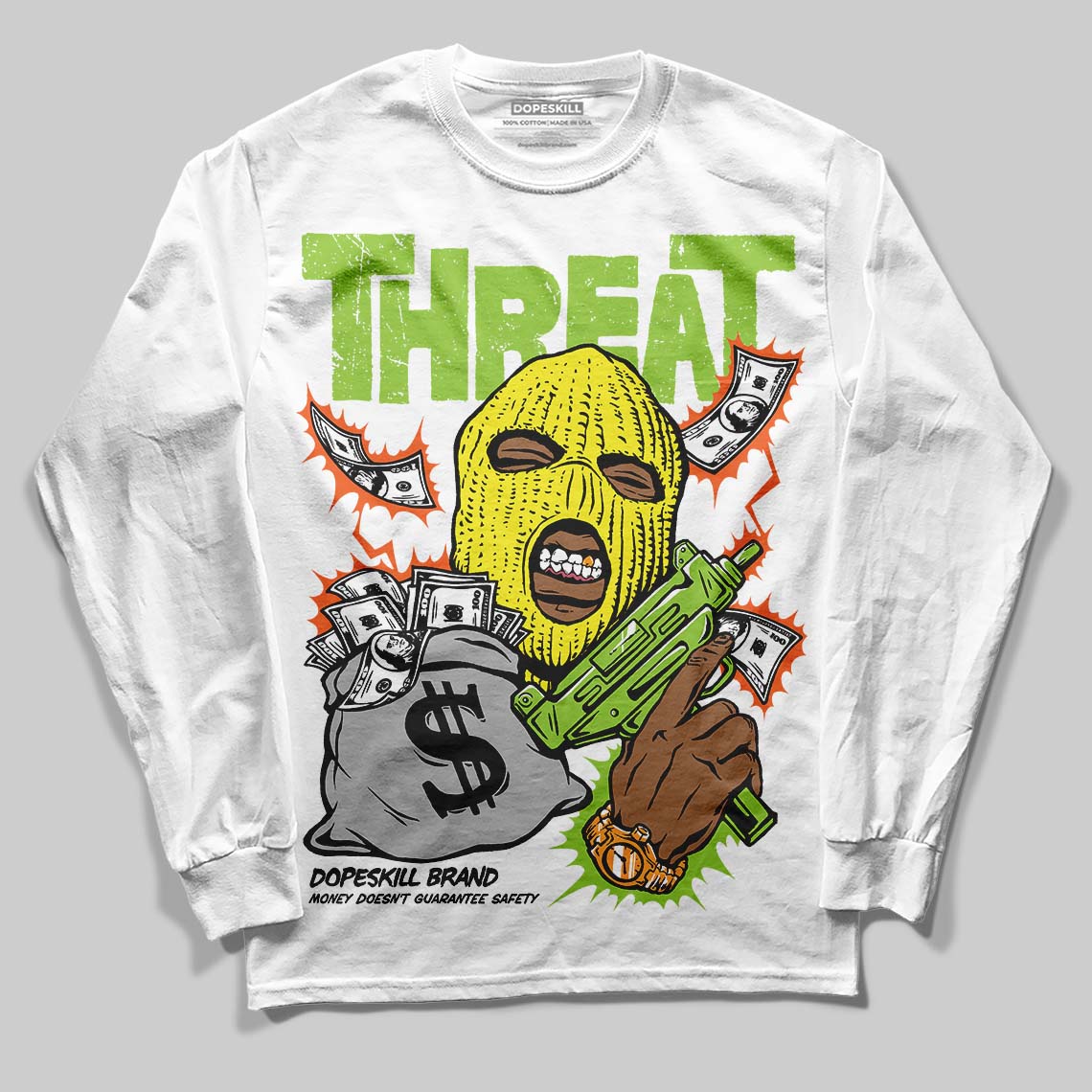 Neon Green Collection superstreetwear Long Sleeve T-Shirt Under Threat Graphic
