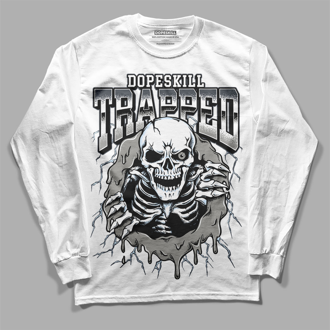 Cool Grey 6s superstreetwear Long Sleeve T-Shirt Trapped Halloween Graphic