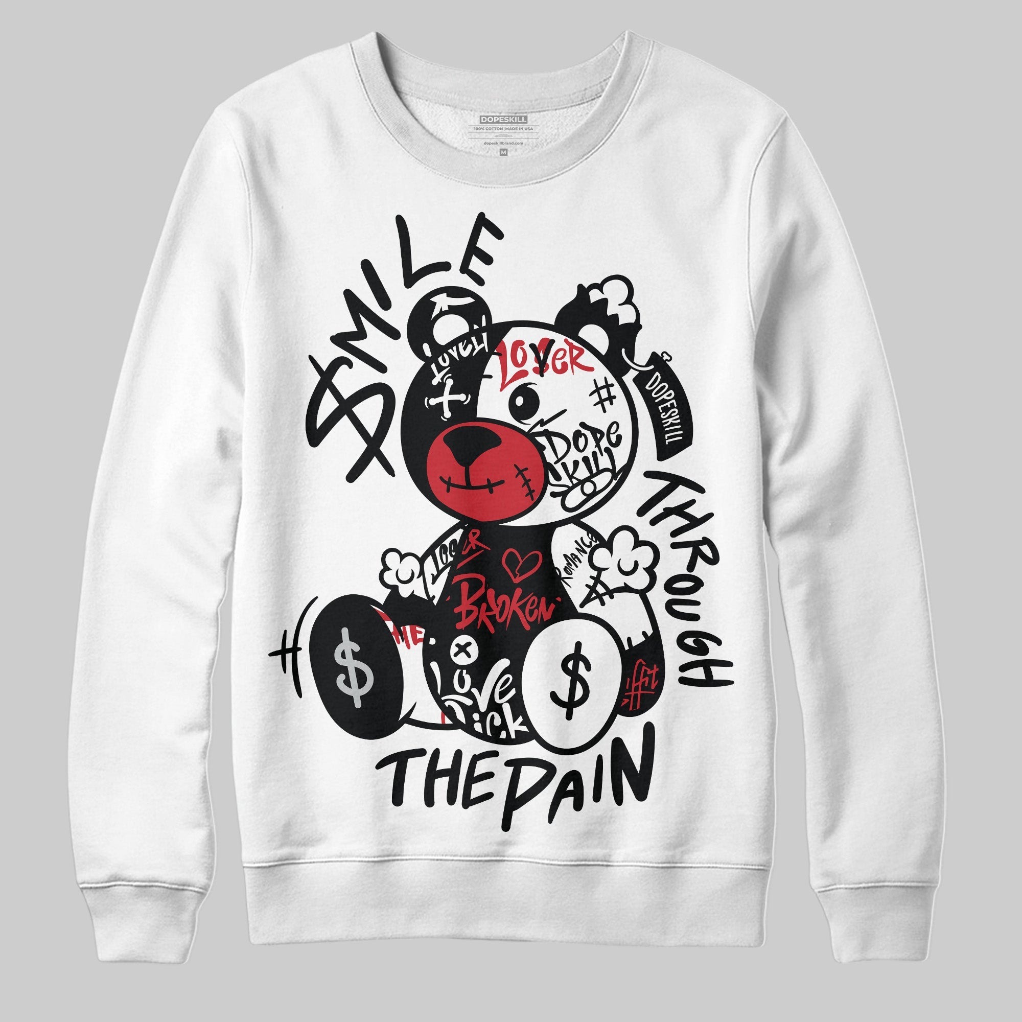 Bred Velvet 11s superstreetwear Sweatshirt Smile Through The Pain Graphic