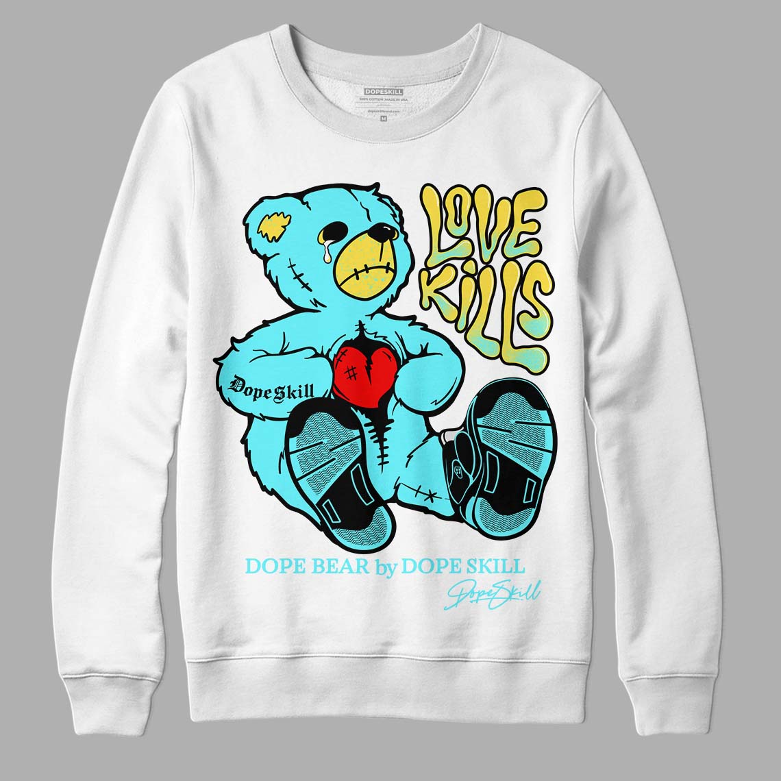 Aqua 5s superstreetwear Sweatshirt Love Kills Graphic