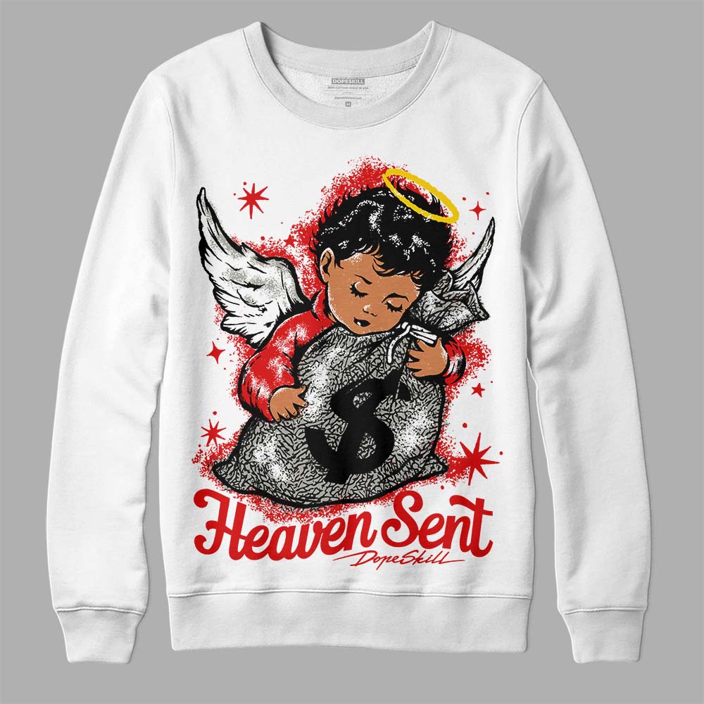 Fire Red 3s superstreetwear Sweatshirt Heaven Sent Graphic