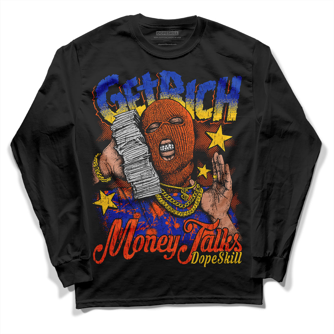 Dunk Low Futura Orange Blaze superstreetwear Long Sleeve T-Shirt Get Rich Graphic