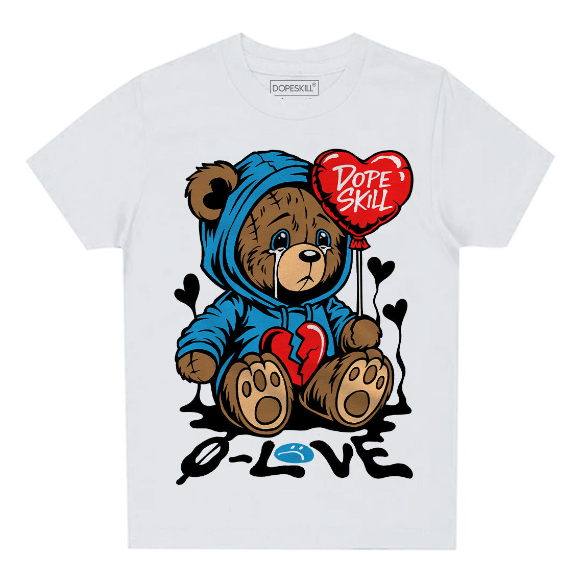 Military Blue 4s superstreetwear Toddler Kids T-shirt Broken Bear Graphic
