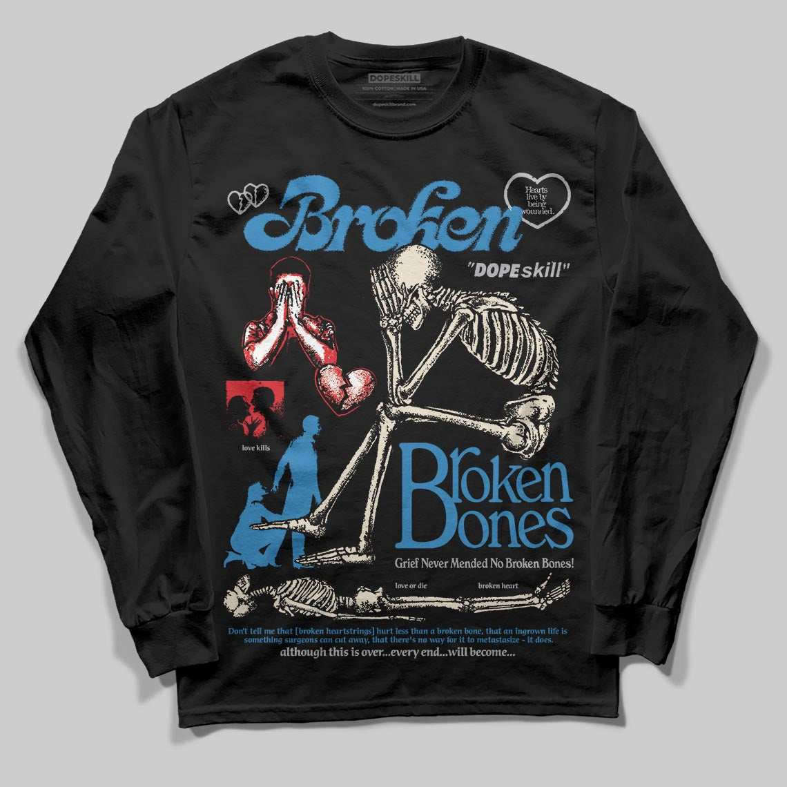 Rare Air 3s superstreetwear Long Sleeve T-Shirt Broken Bones Graphic