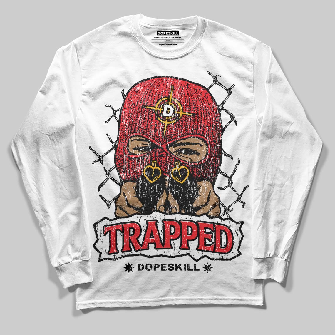 Red Collection superstreetwear Long Sleeve T-Shirt New Trapped Graphic