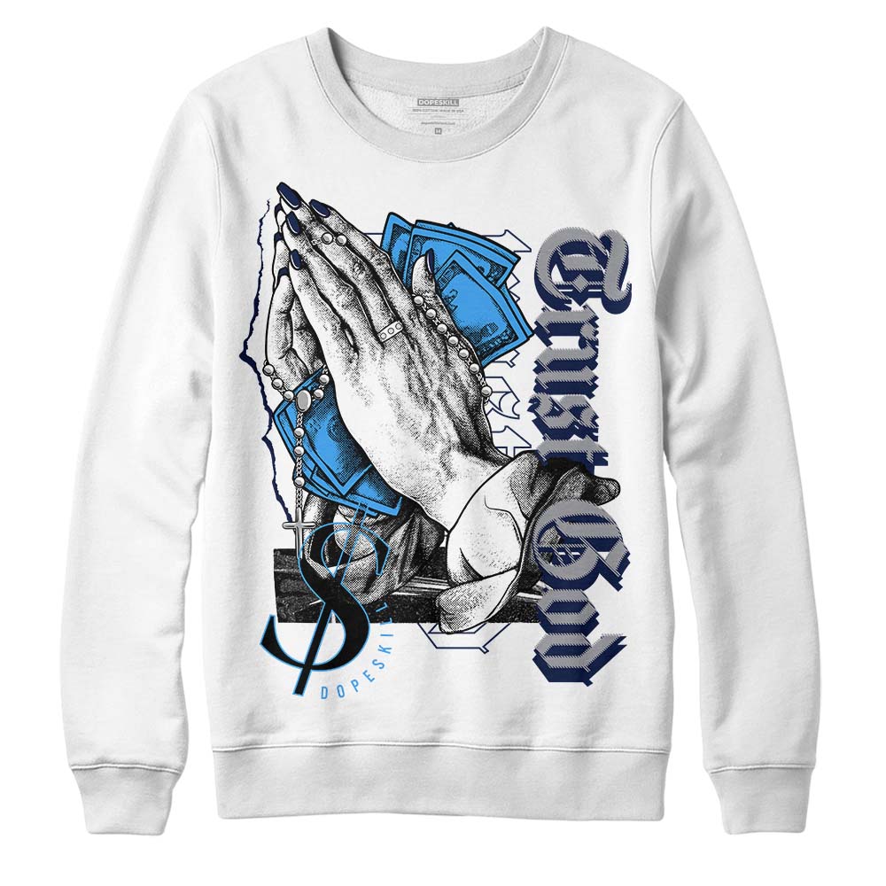 AJ Spizike White Obsidian superstreetwear Sweatshirt Trust God Graphic