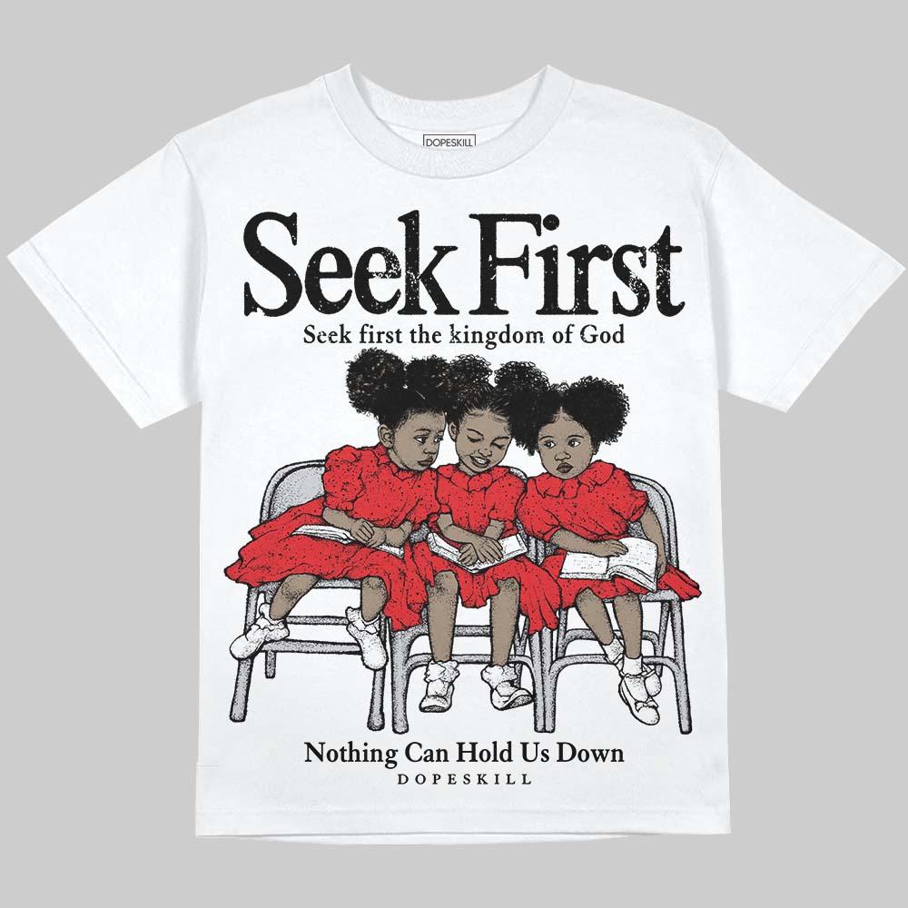 Red Cement 4s superstreetwear Oversize Print T-Shirt New Seek First Graphic