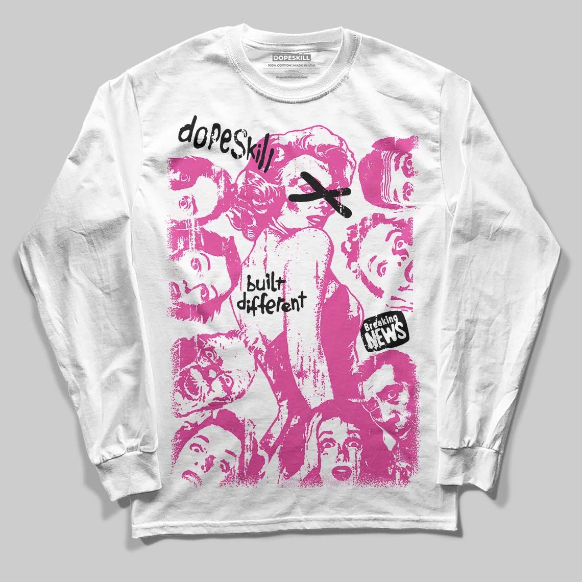 Pink Collection superstreetwear Long Sleeve T-Shirt Built Different Graphic