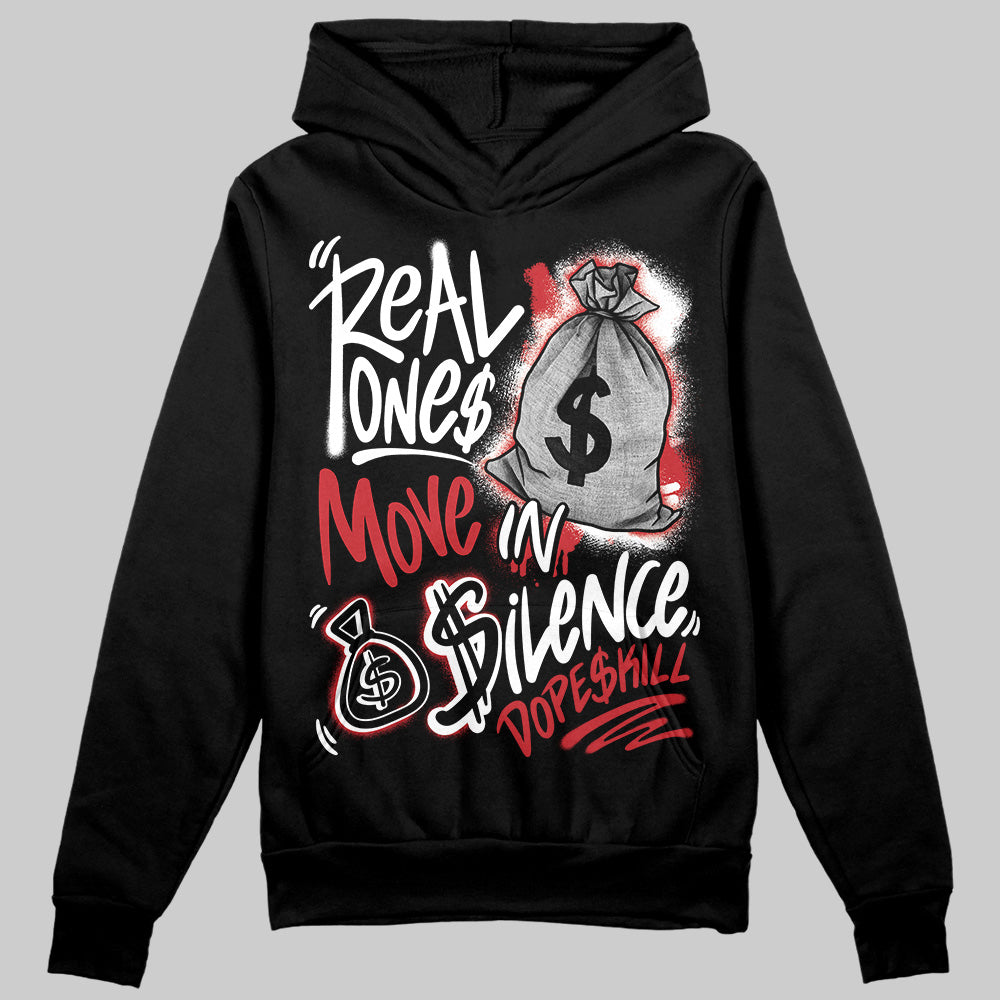 Bred Velvet 11s superstreetwear Hoodie Sweatshirt Real Ones Move In Silence Graphic