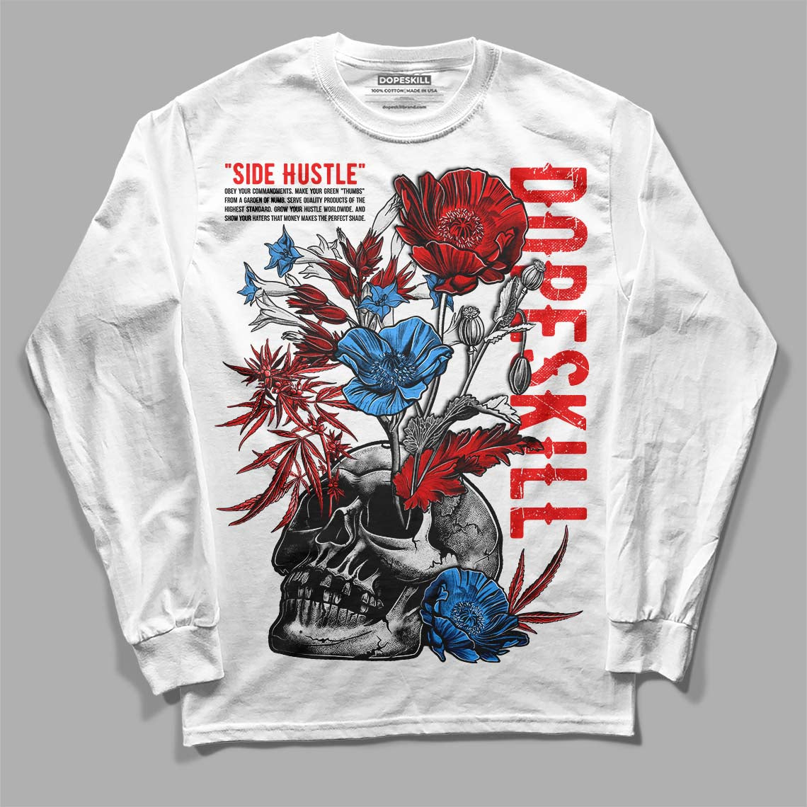 Cherry 11s DopeSkill Long Sleeve T-Shirt Side Hustle Graphic