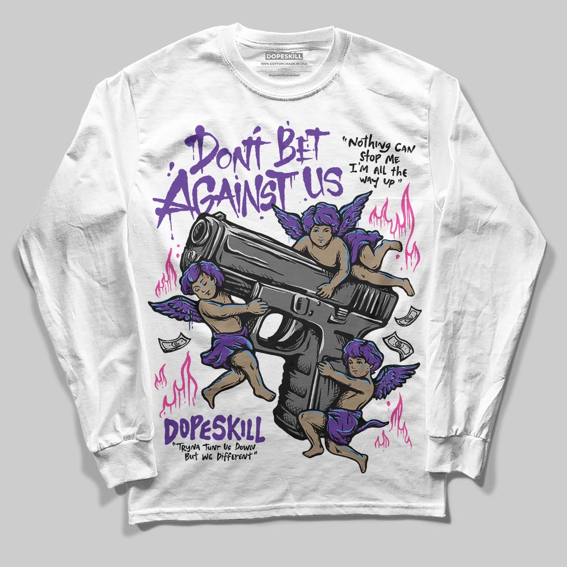 PURPLE Collection superstreetwear Long Sleeve T-Shirt Don't Bet Against Us Graphic