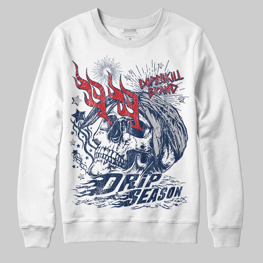 Summit White Navy 4s superstreetwear Sweatshirt Drip Season Graphic