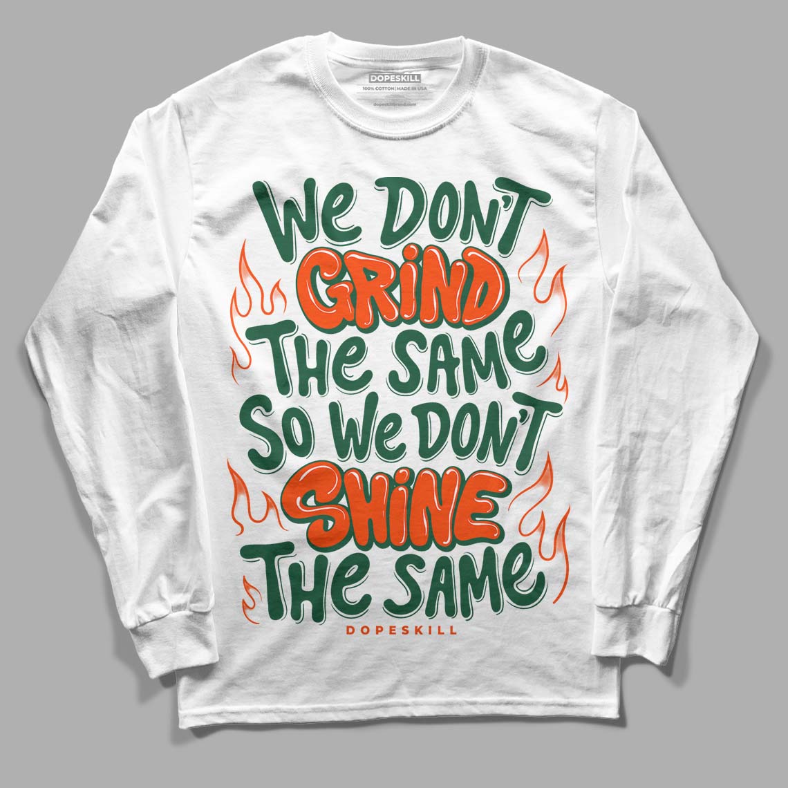 Dunk Low Team Dark Green Orange superstreetwear Long Sleeve T-Shirt Grind Shine Graphic