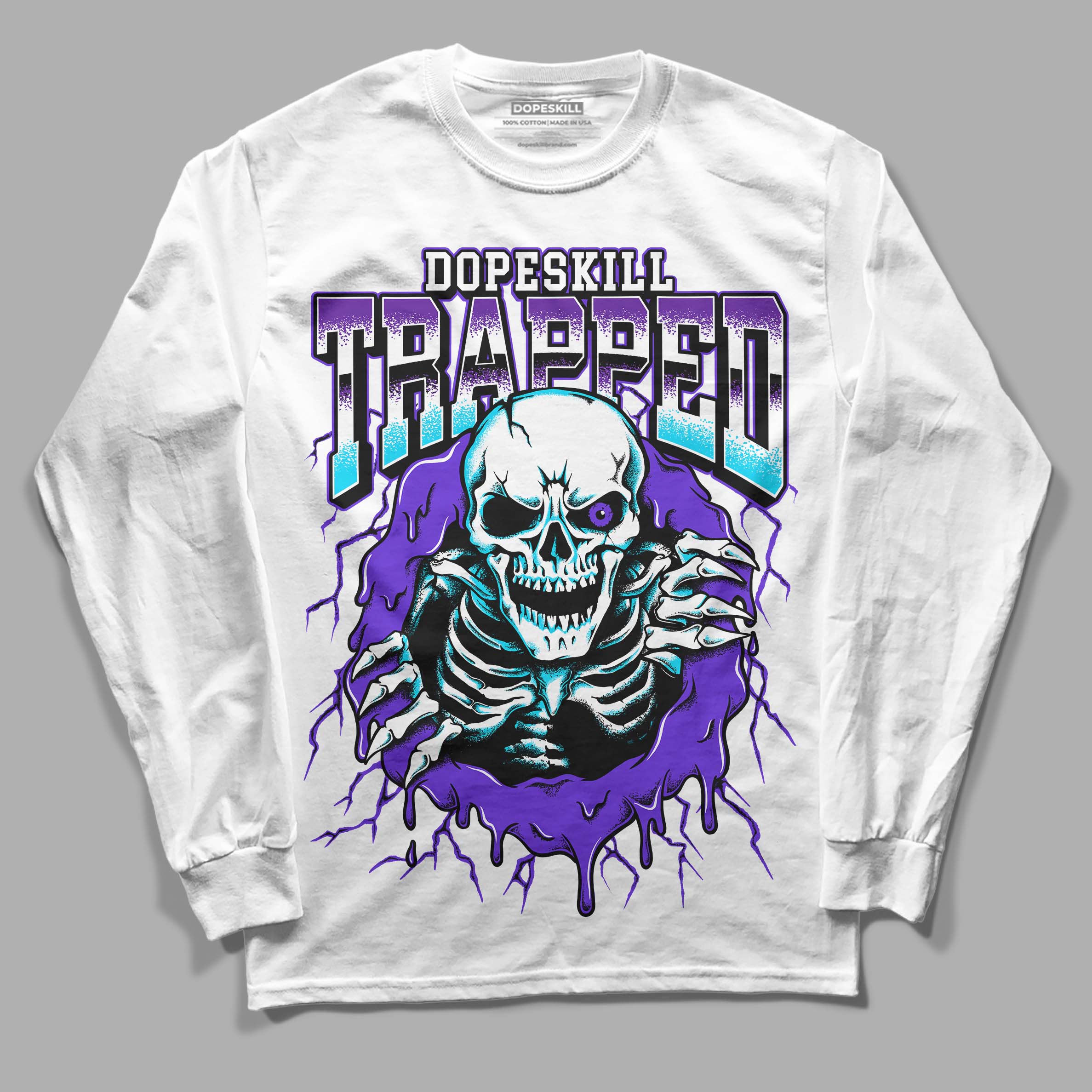 Aqua 6s superstreetwear Long Sleeve T-Shirt Trapped Halloween Graphic