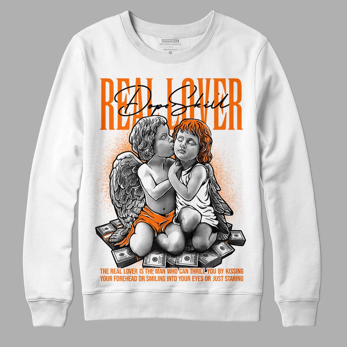 Orange Black White superstreetwear Sweatshirt Real Lover Graphic