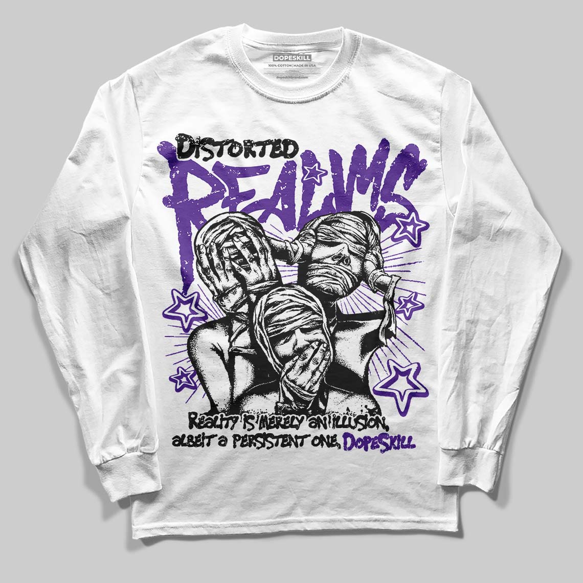 PURPLE Collection superstreetwear Long Sleeve T-Shirt Distorted Realms Graphic
