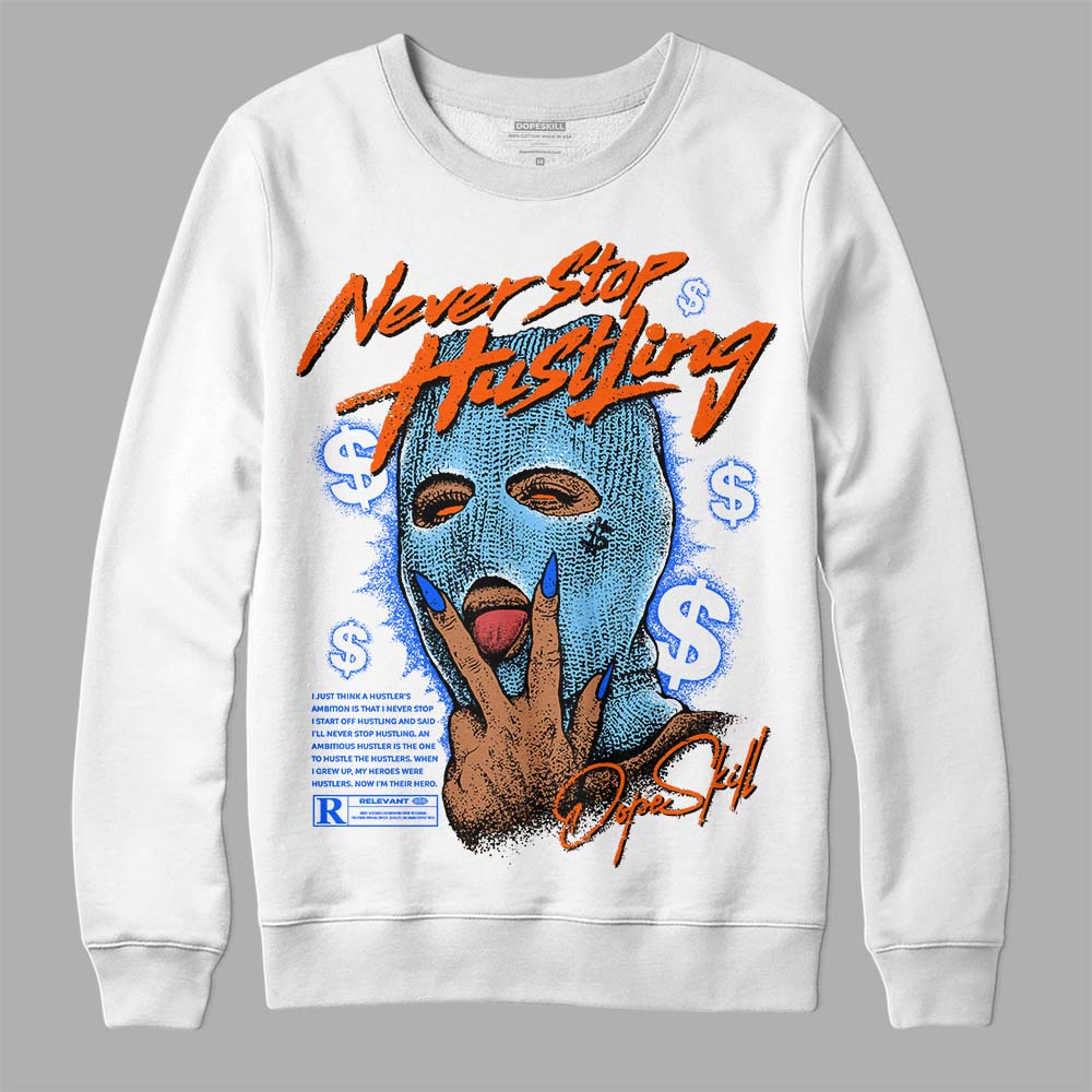 Dunk Futura University Blue superstreetwear Sweatshirt Never Stop Hustling Graphic