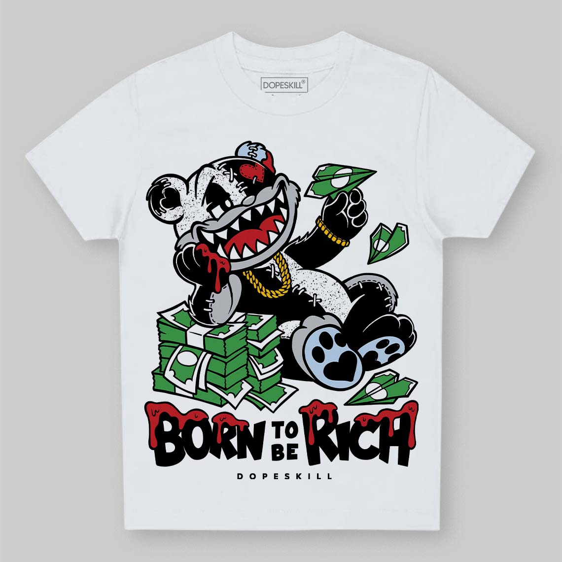 Black Metallic Reimagined 5s superstreetwear Toddler Kids T-shirt Born To Be Rich Graphic